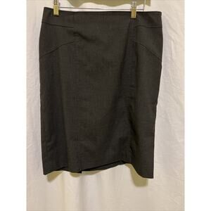 Coldwater Creek Woven Pencil Skirt Women Sz 10 Gray Mini Checker Side Zip Lined